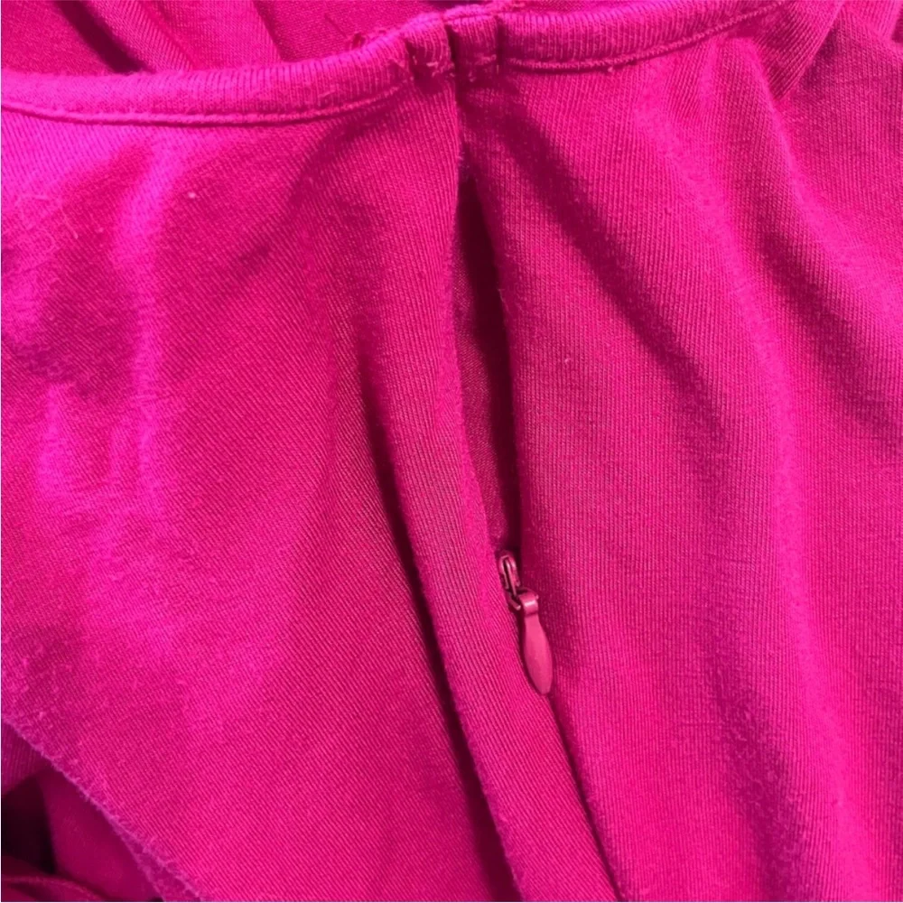 Boston Proper hot pink fringe maxi wrap dress, size Medium - Picture 4 of 5